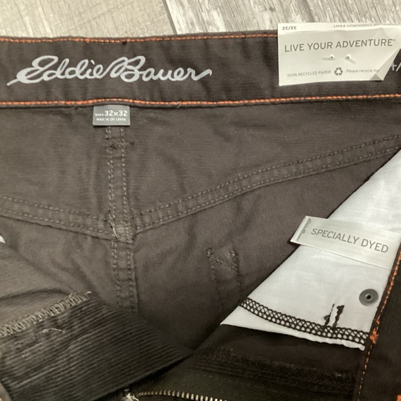 EDDIE BAUER Brown NEW Corduroy 32x32 - Picture 3 of 6